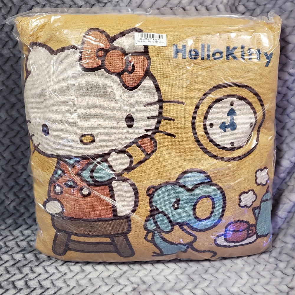 Hello Kitty Gobelin Weave Big Cushion Sanrio Japan Toreba